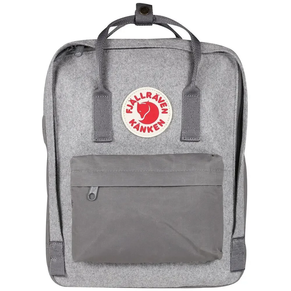 G74Fjallraven Men's Kanken Rewool Laptop Backpack Granite Gray One Size New